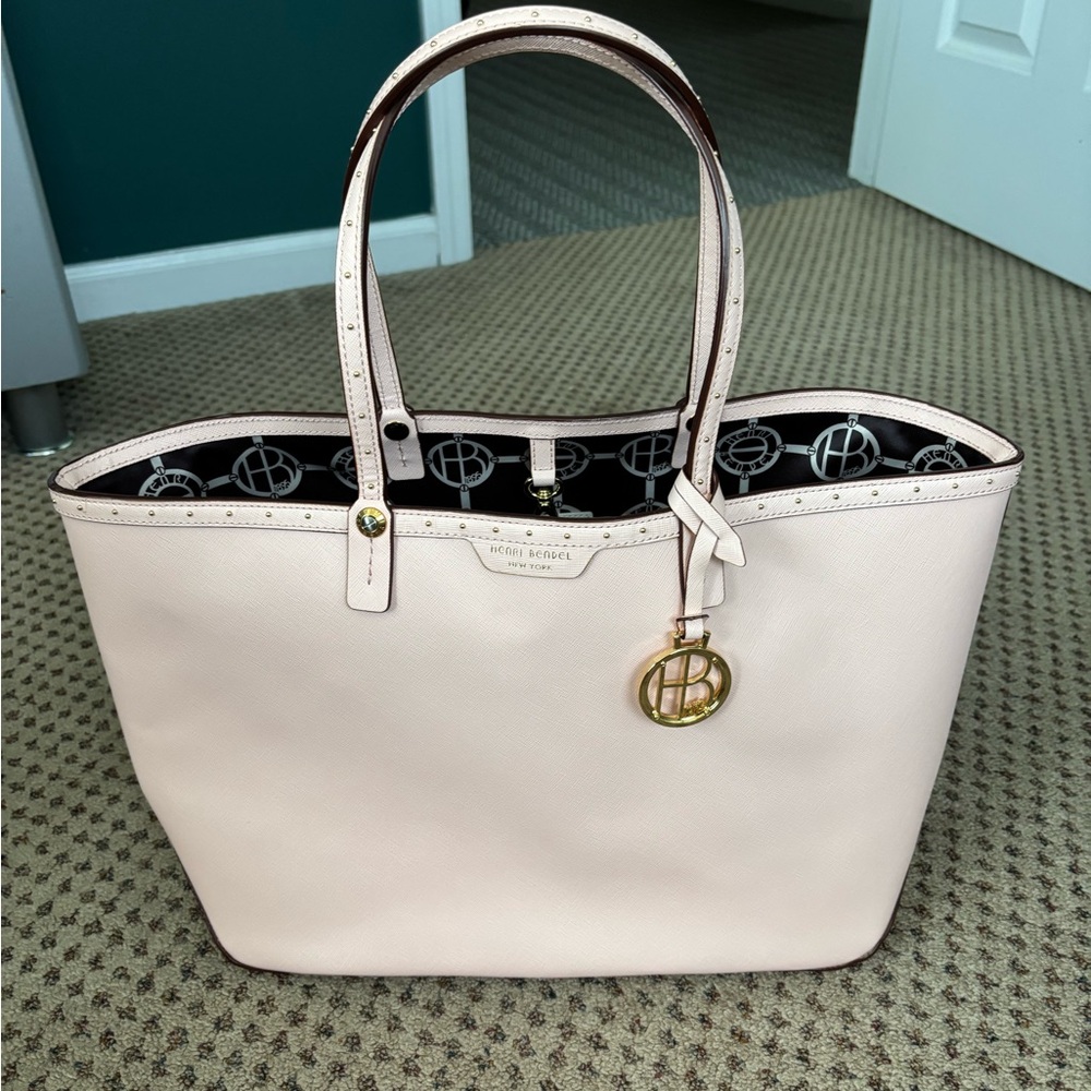 Henri Bendel Pink Tote Bag with Gold Charm